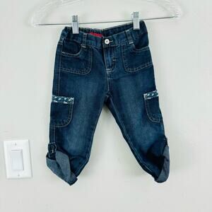 Wrangler vintage floral patchwork adjustable waist rolled hem toddler size 3t